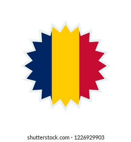 Chad flag. Chad star flag.