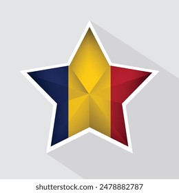 Icono de forma de estrella de bandera de Chad