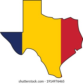 Chad Flag Texas Silhouette State Outline Vektor
