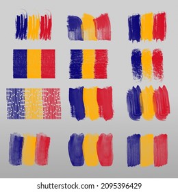 Chad flag in various shapes