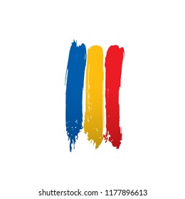 Chad flag, vector illustration on a white background.