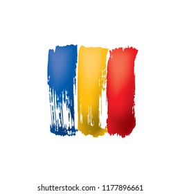 Chad flag, vector illustration on a white background.