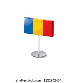 Chad flag, vector illustration on a white background.