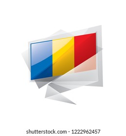 Chad flag, vector illustration on a white background.