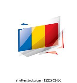Chad flag, vector illustration on a white background.