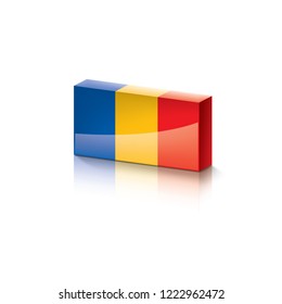 Chad flag, vector illustration on a white background.