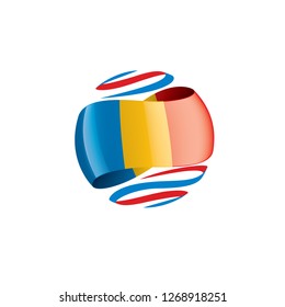 Chad flag, vector illustration on a white background.