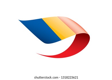 Chad flag, vector illustration on a white background.