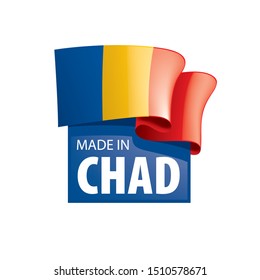 Chad flag, vector illustration on a white background.