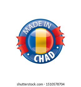 Chad flag, vector illustration on a white background.