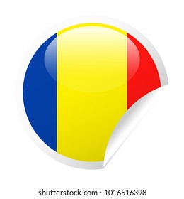 Chad Flag Vector Round Corner Paper Icon - Illustration