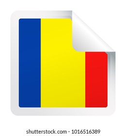 Chad Flag Vector Square Corner Paper Icon - Illustration