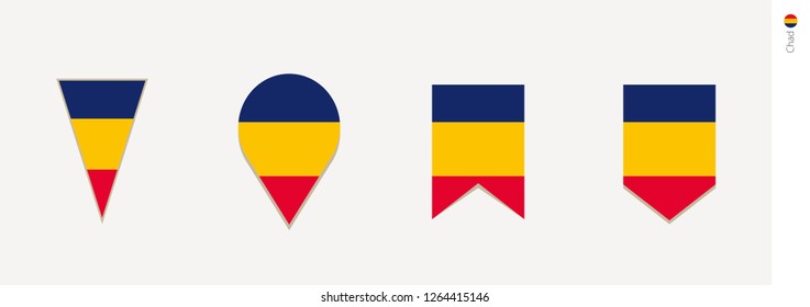 Chad flag in vertical design, vector illustration.