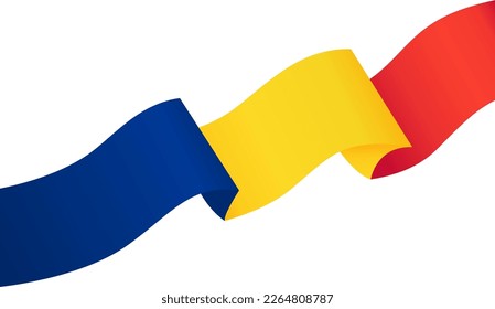 Ola de la bandera de Chad aislada en un entorno de png o de fondo transparente
