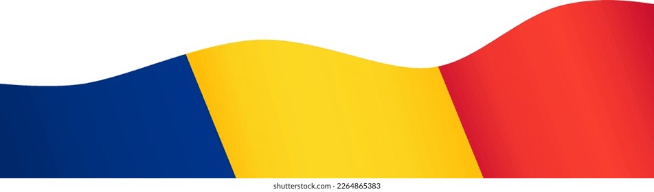 Chad flag wave isolated on png or transparent background