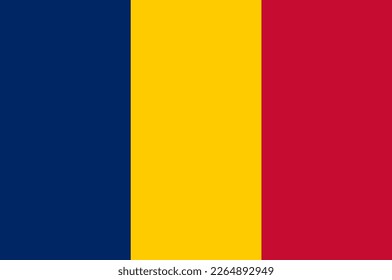 Chad  flag wave isolated on png or transparent background