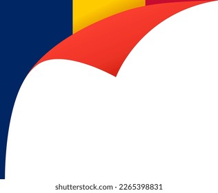 Chad flag wave isolated on png or transparent background