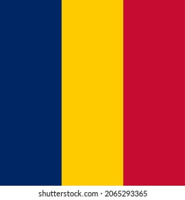 Chad Flat Square Country Flag Icon