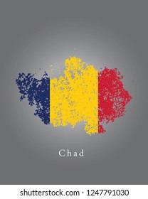 Chad grunge old state flag