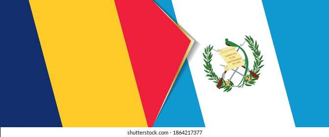 Chad and Guatemala flags, two vector flags symbol of relationship or confrontation.