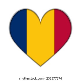 Chad heart flag vector illustration