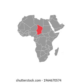  chad Highlighted on africa Map Eps 10