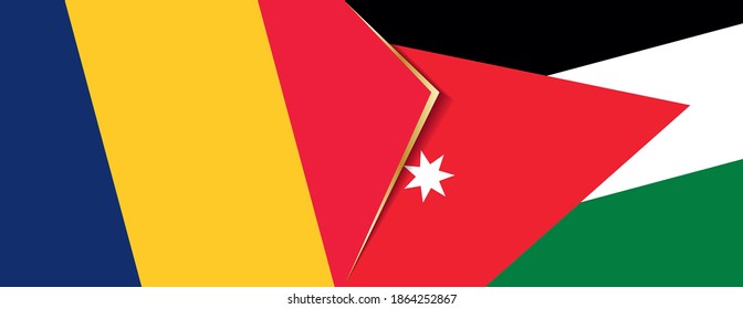 Chad and Jordan flags, two vector flags symbol of relationship or confrontation.