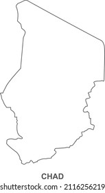 Chad line map icon. Chad line map symbol