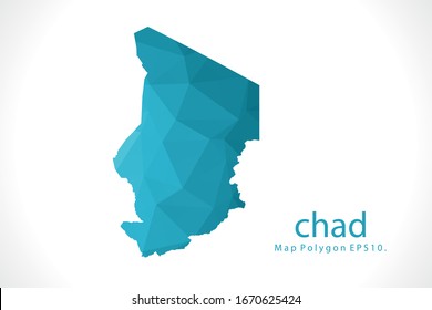 chad Map Abstract geometric rumpled triangular low poly style gradient graphic on white background