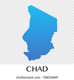 Chad map in Africa  continent illustration design