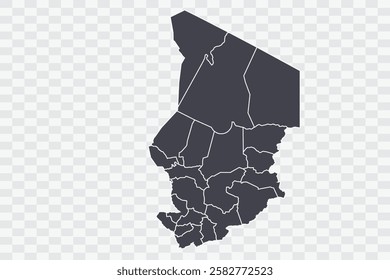 Chad Map Anchor Color on White Background quality files Png