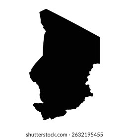 Chad Map Black Color Illustration