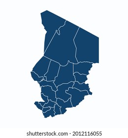 Chad map color vector modern. Silhouette map. on white background. 