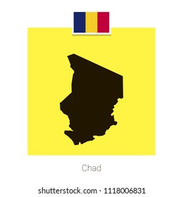 Chad map design with flag and yellow background vector