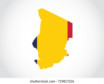 Chad Map Flag Territory