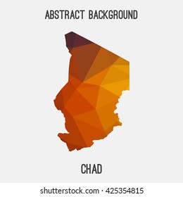 Chad map in geometric polygonal style.Abstract tessellation,modern design background. Vector illustration EPS8