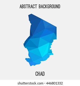 Chad map in geometric polygonal,mosaic style.Abstract tessellation,modern design background. Vector illustration EPS8