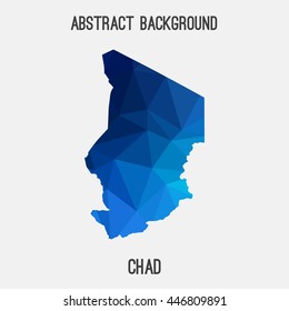 Chad map in geometric polygonal,mosaic style.Abstract tessellation,modern design background. Vector illustration EPS8