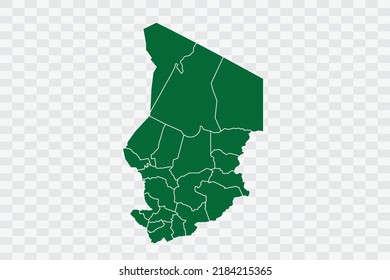 Chad Map green Color on White Background quality files Png
