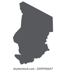 Chad map. Map of Chad in grey color