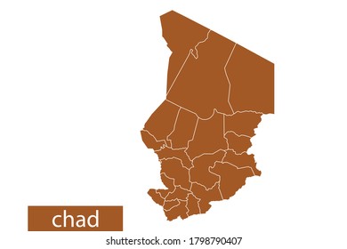 chad map High Detailed on white background. Abstract design vector illustration eps 10. Orange color.