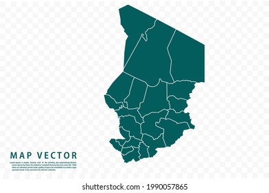 Chad map High Detailed on white background. Abstract design vector illustration eps 10