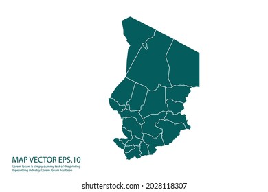 Chad map High Detailed on white background. Abstract design vector illustration eps 10