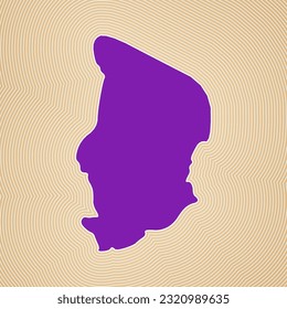 Chad map icon. Country shape on radiant striped gradient background. Chad vibrant poster. Amazing vector illustration.