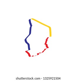 chad map icon vector symbol sign
