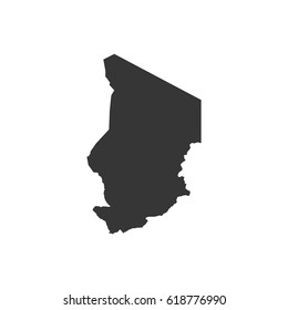 Chad map on the white background. Vector illustration