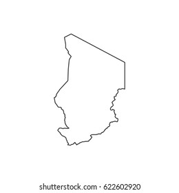 Chad map on the white background. Vector illustration