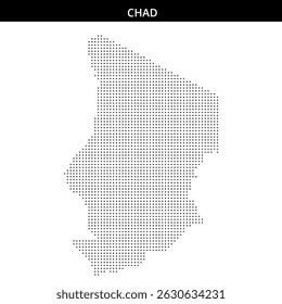 Mapa do Chade com contorno feito com pontos