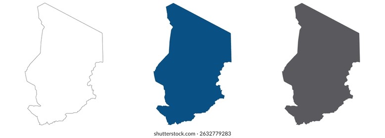 Chad map. Map of Chad in set color