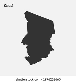 Chad map silhouette. Vector illustration.
